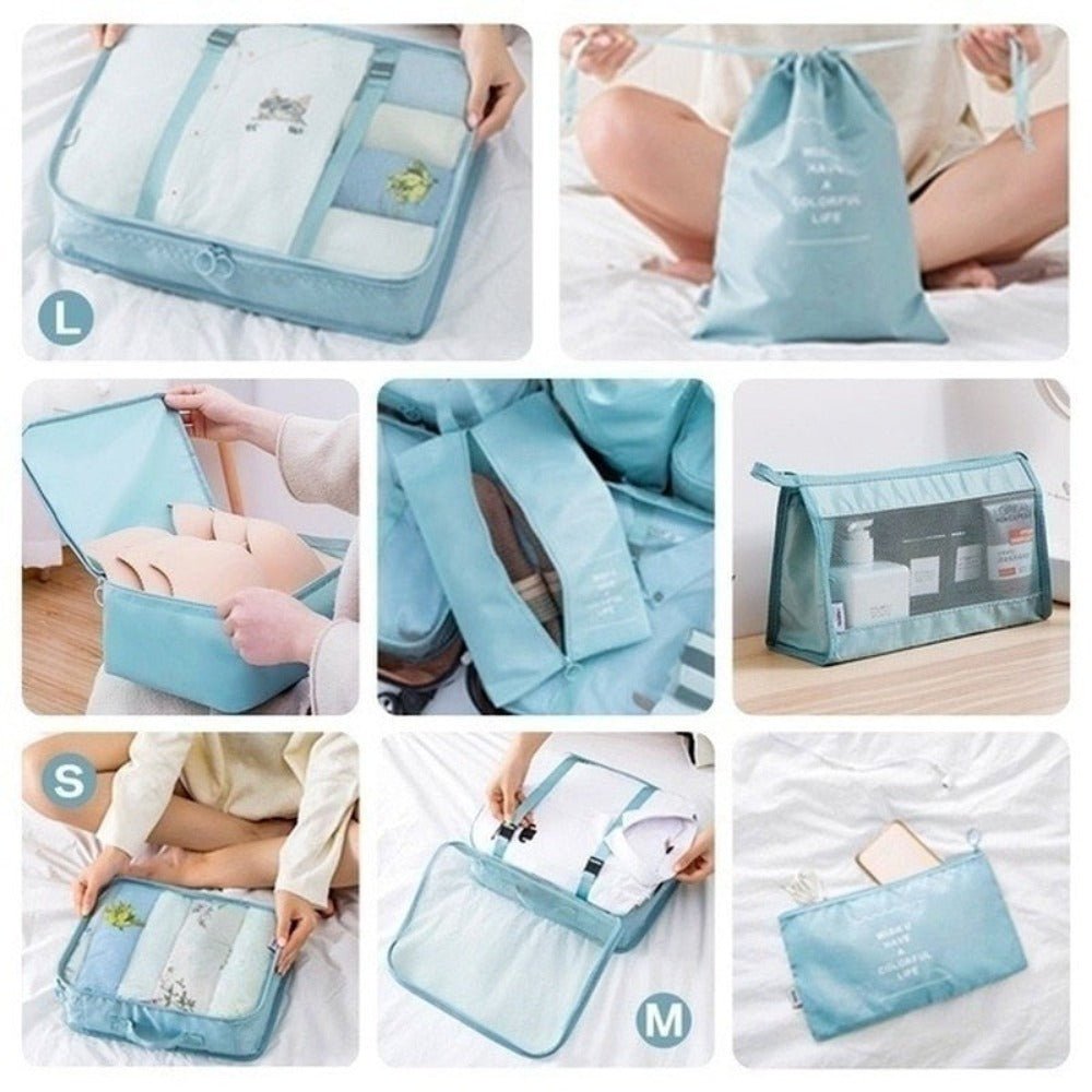 8 PCS Set Waterproof Organizer Storage BagStorage Bags - Rise and Effect