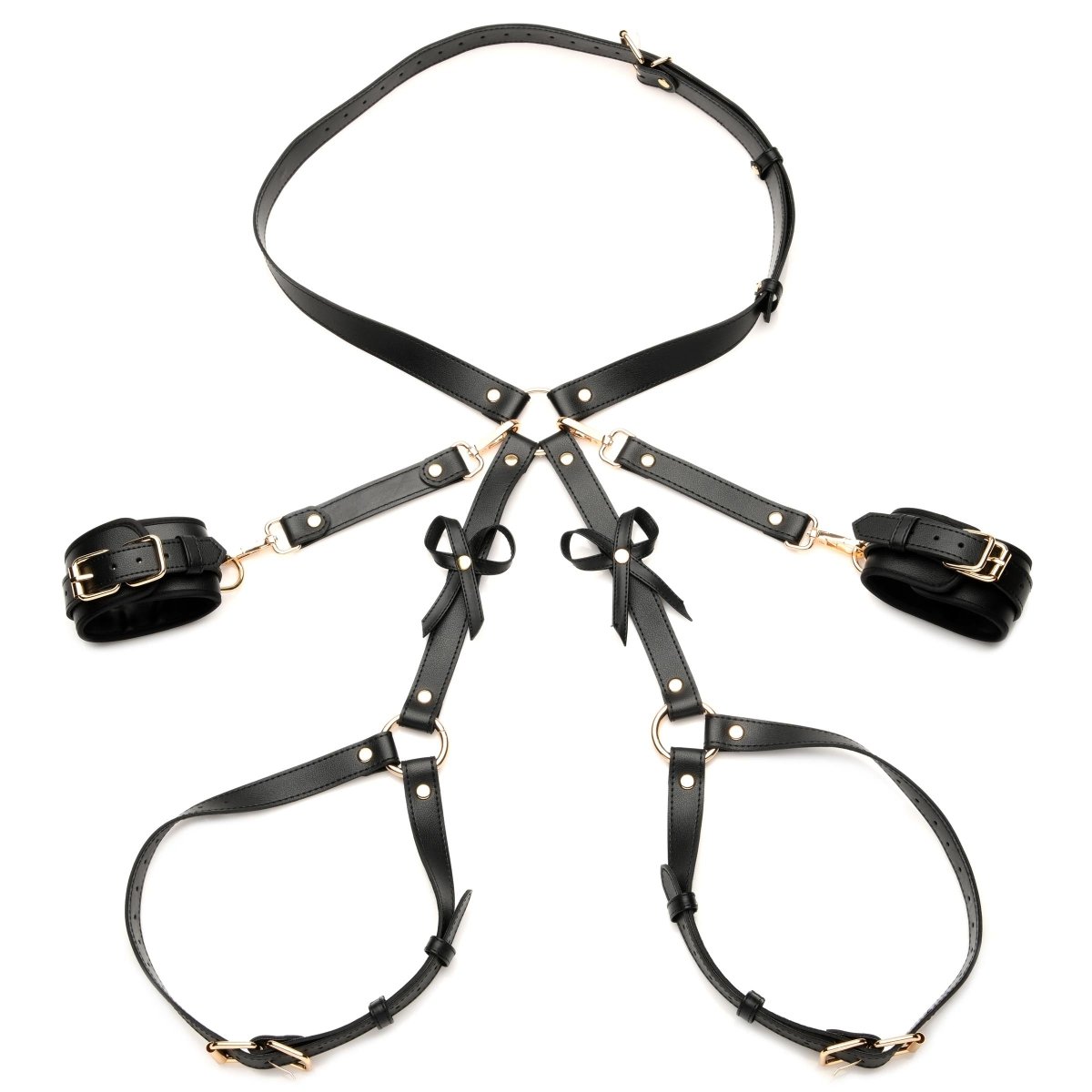 Bondage Harness w/ Bows - XL/2XL - BlackSexual Wellness - Rise and Effect