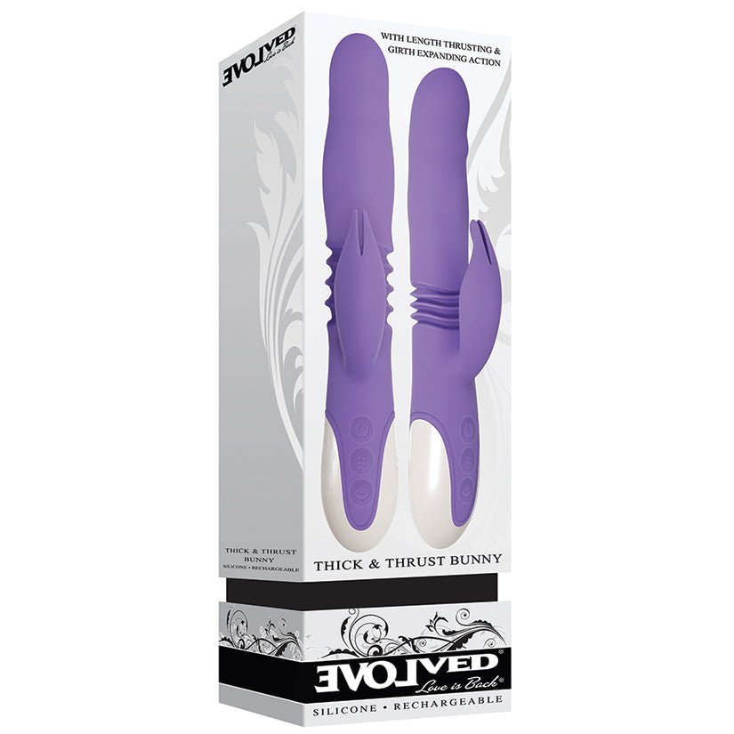 Evolved Thick & Thrust Silicone Bunny - Purple 9"Adults - Rise and Effect