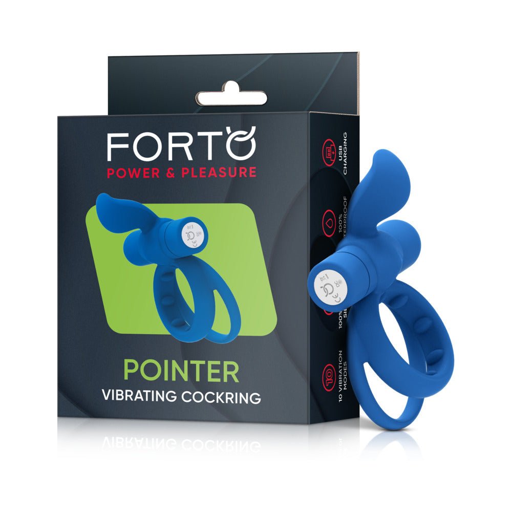 Forto Pointer Rechargeable Silicone Vibrating Dual Cockring withAdults - Rise and Effect