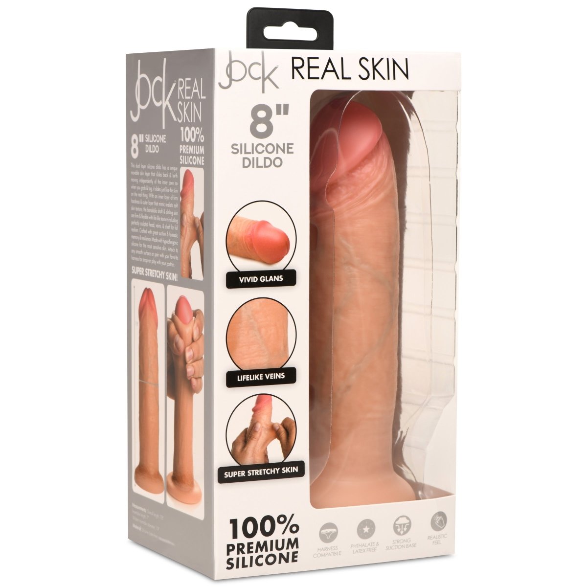 JOCK Real Skin 8" Silicone DildoSexual Wellness - Rise and Effect