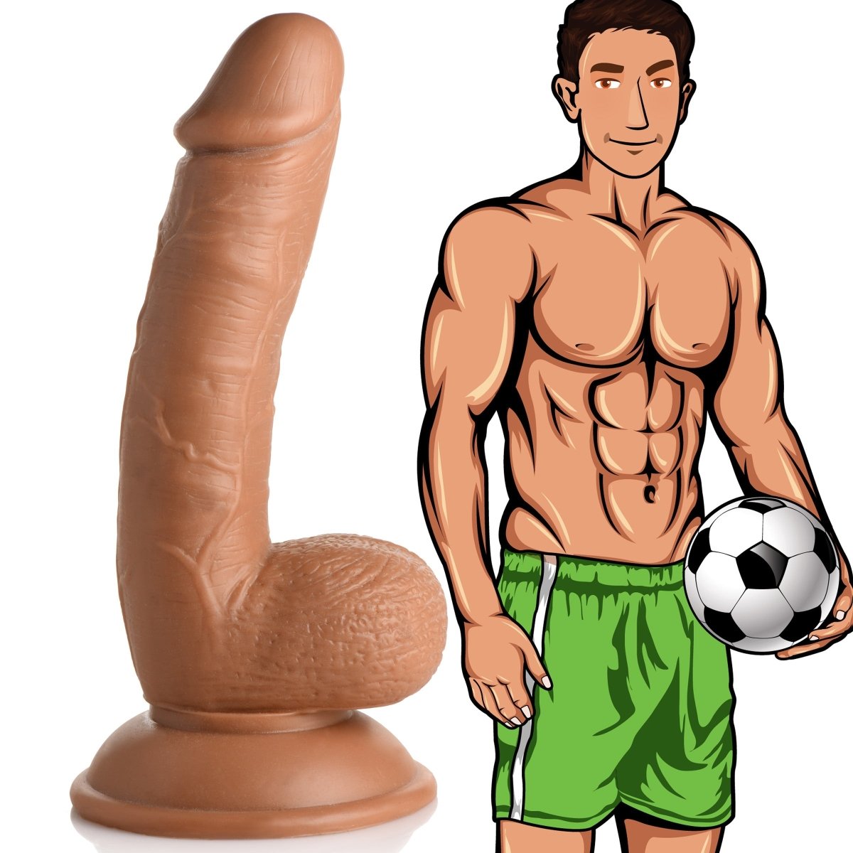 JOCK Soccer Sam 7" Dildo w/ Balls MediumSexual Wellness - Rise and Effect