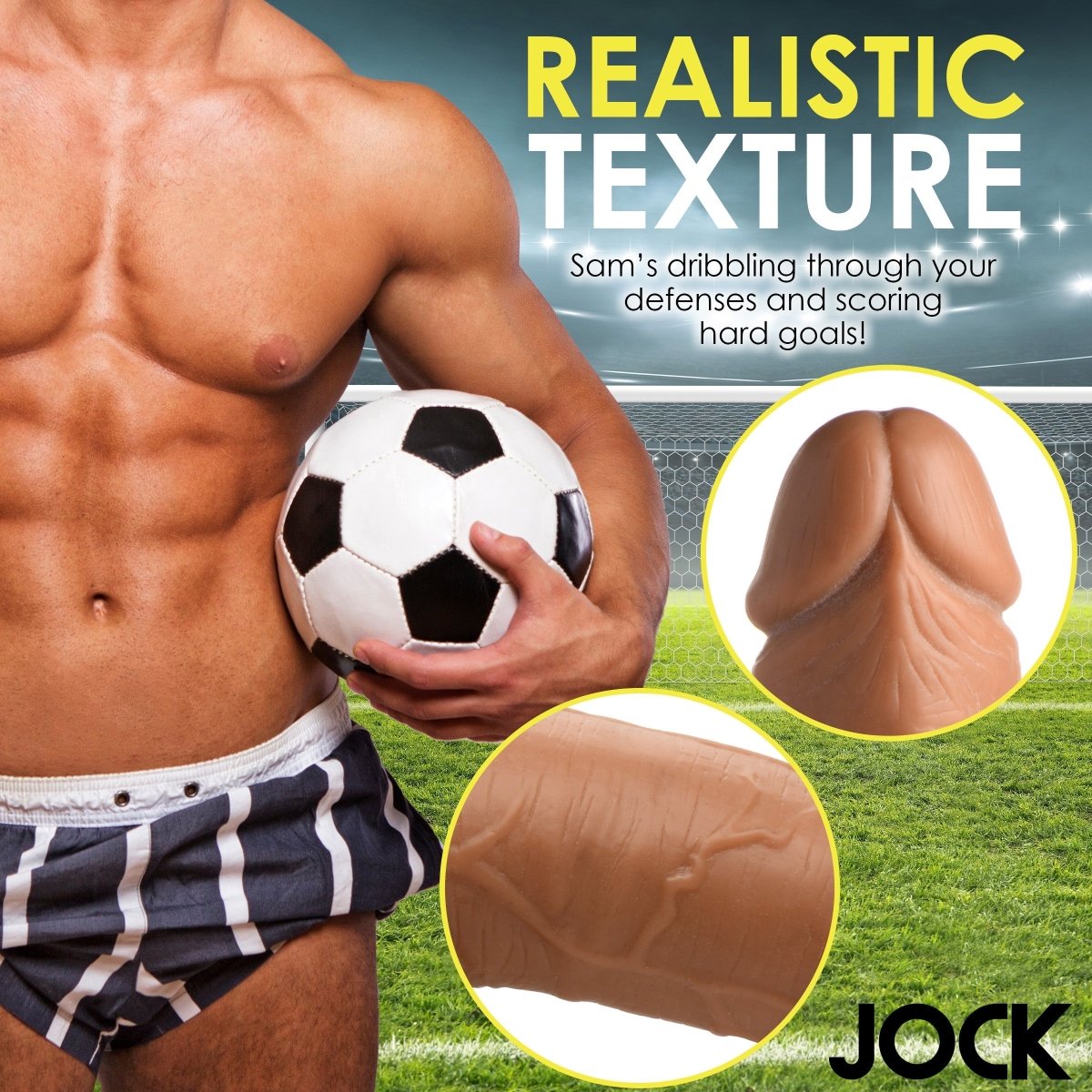 JOCK Soccer Sam 7" Dildo w/ Balls MediumSexual Wellness - Rise and Effect