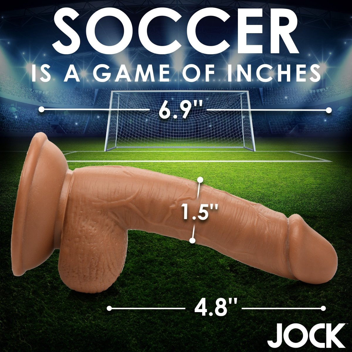 JOCK Soccer Sam 7" Dildo w/ Balls MediumSexual Wellness - Rise and Effect