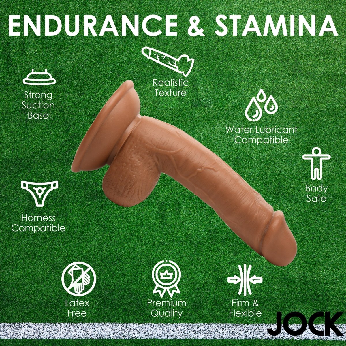 JOCK Soccer Sam 7" Dildo w/ Balls MediumSexual Wellness - Rise and Effect