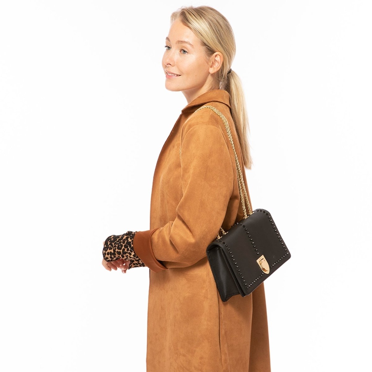 Josie Black Leather Chain BagBags & Wallets - Rise and Effect