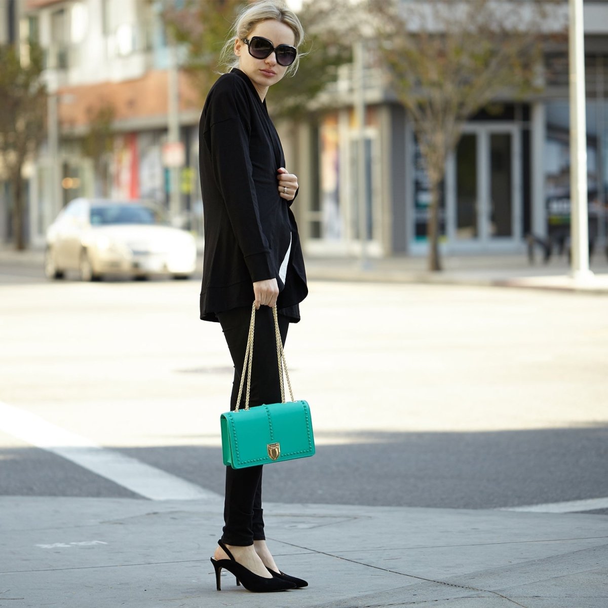 Josie Green Leather Bag with Chain StrapBags & Wallets - Rise and Effect