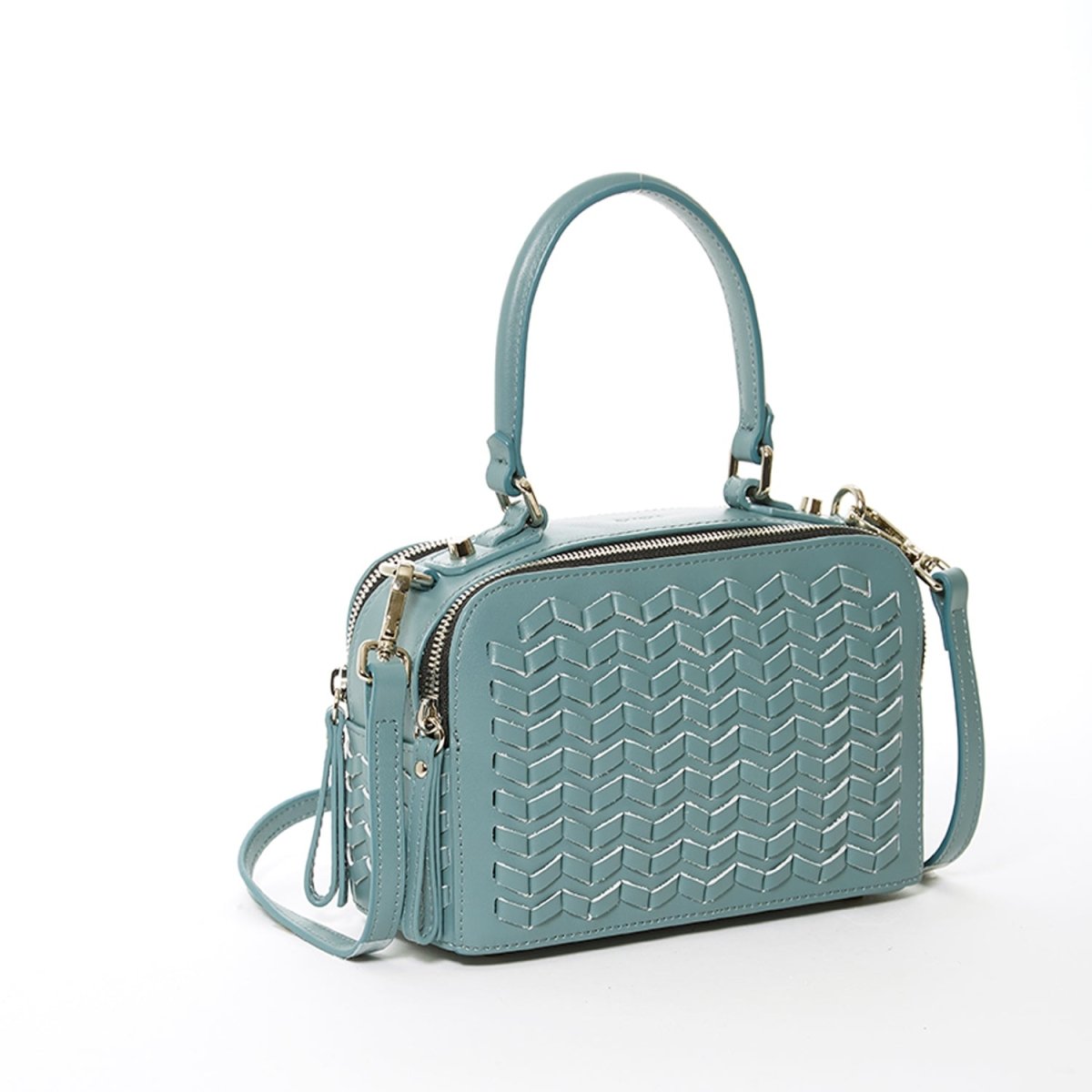 Kayla Woven Leather Crossbody Bag BlueBags & Wallets - Rise and Effect