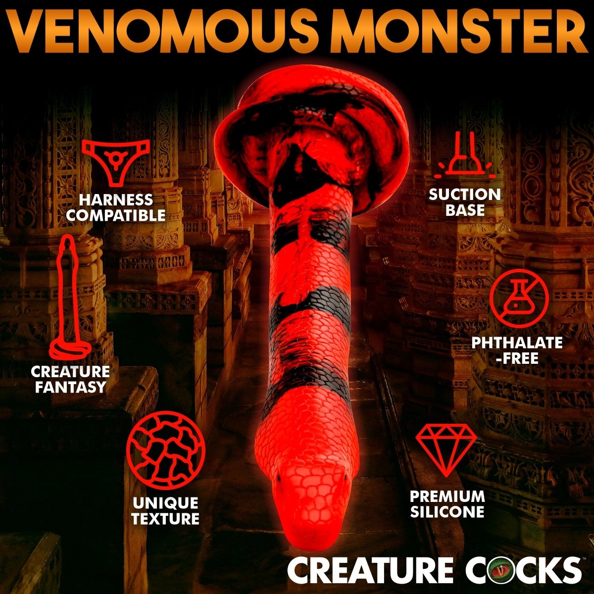 King Cobra - Large 14" Long Silicone DongSexual Wellness - Rise and Effect