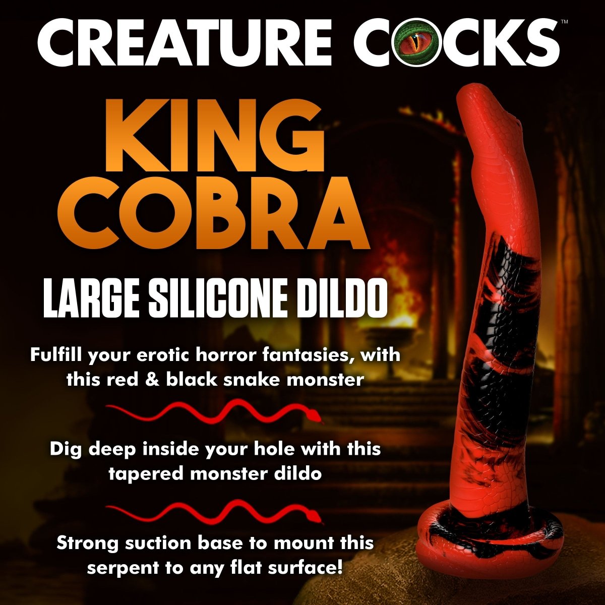 King Cobra - Large 14" Long Silicone DongSexual Wellness - Rise and Effect