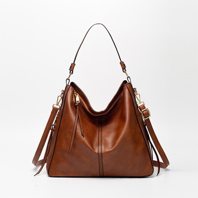 Large vegan leather hobo handbag for women with detachable long strapHandbags - Rise and Effect