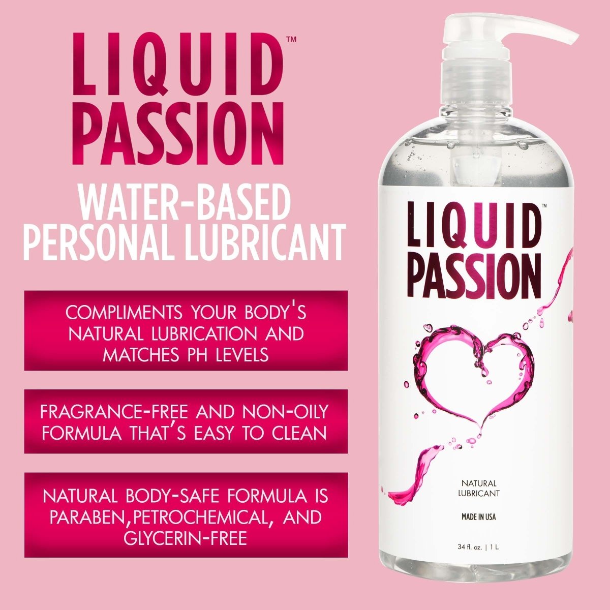 Liquid Passion Natural Lubricant - 34ozPersonal Care - Rise and Effect