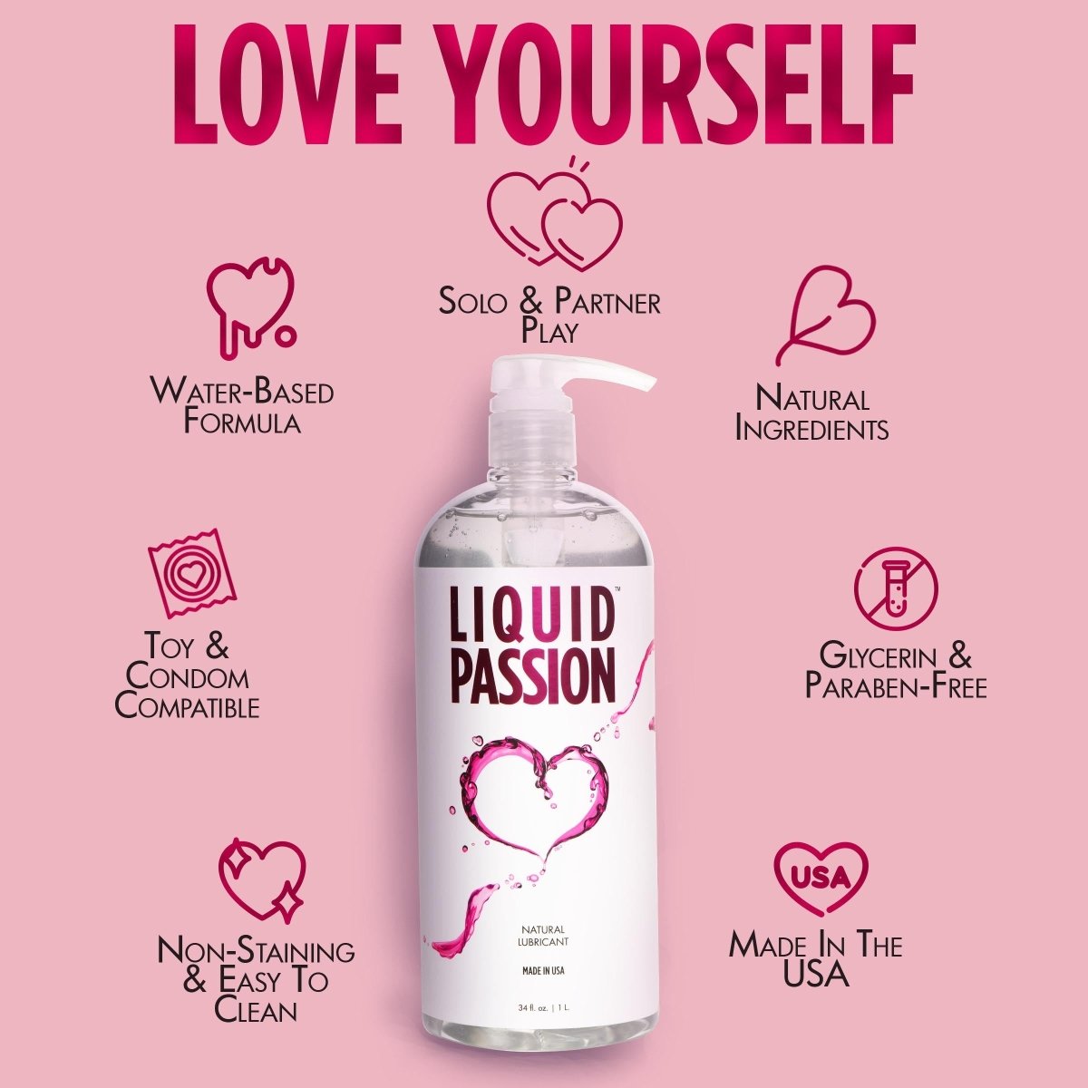 Liquid Passion Natural Lubricant - 34ozPersonal Care - Rise and Effect