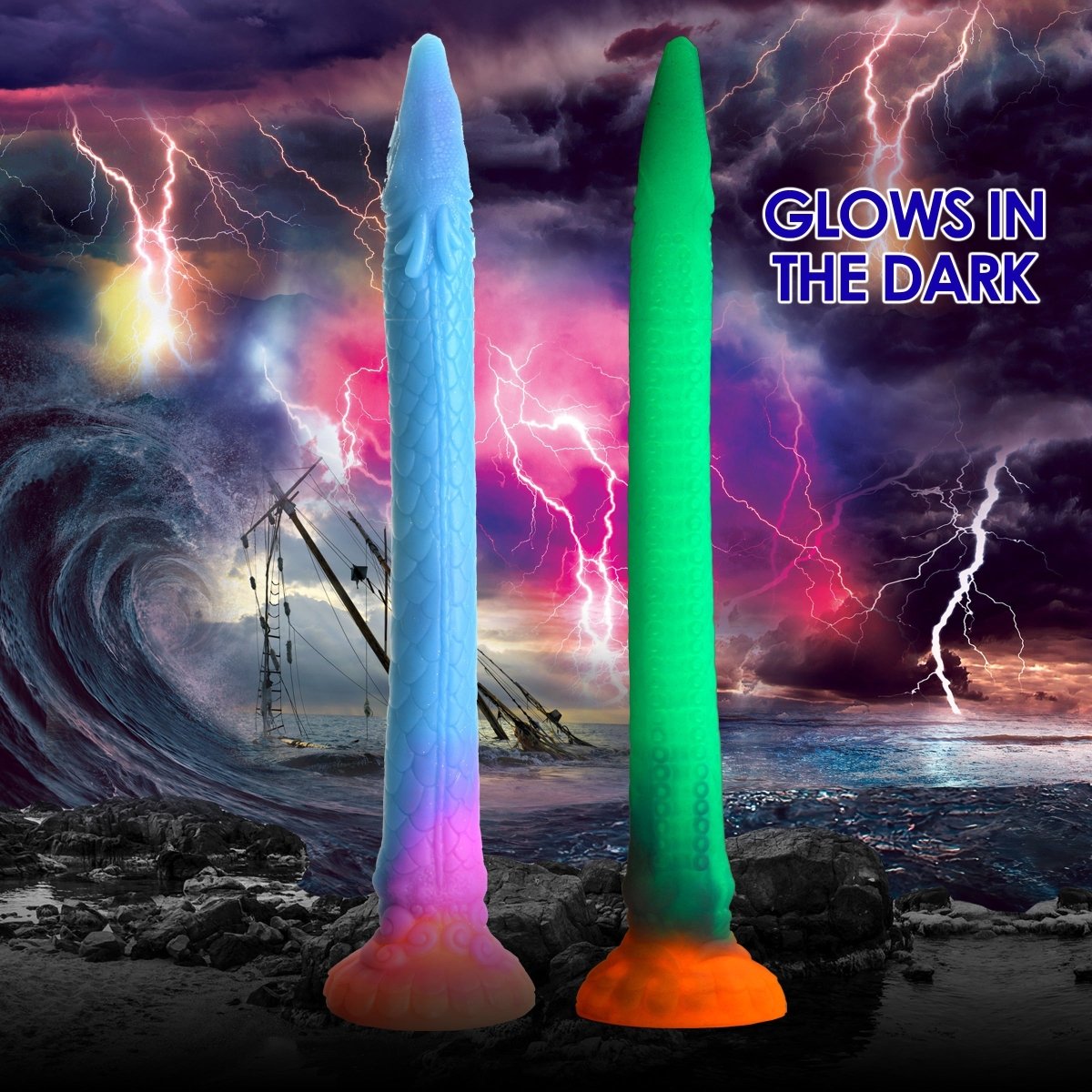 Makara Glow - in - the - Dark Silicone Snake DildoSexual Wellness - Rise and Effect