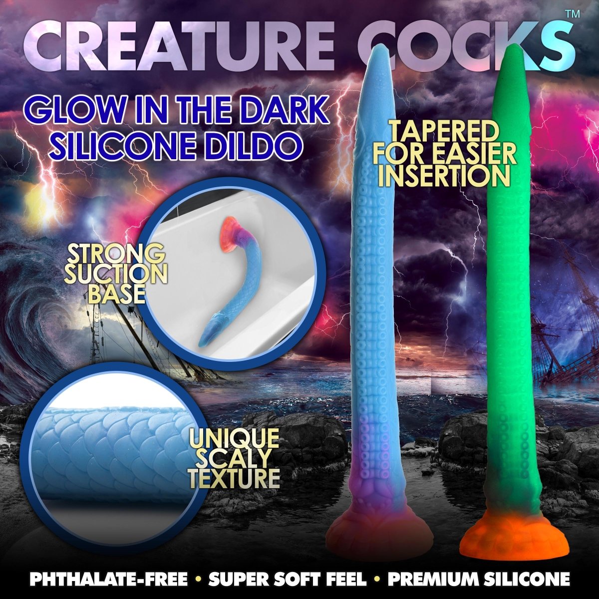 Makara Glow - in - the - Dark Silicone Snake DildoSexual Wellness - Rise and Effect