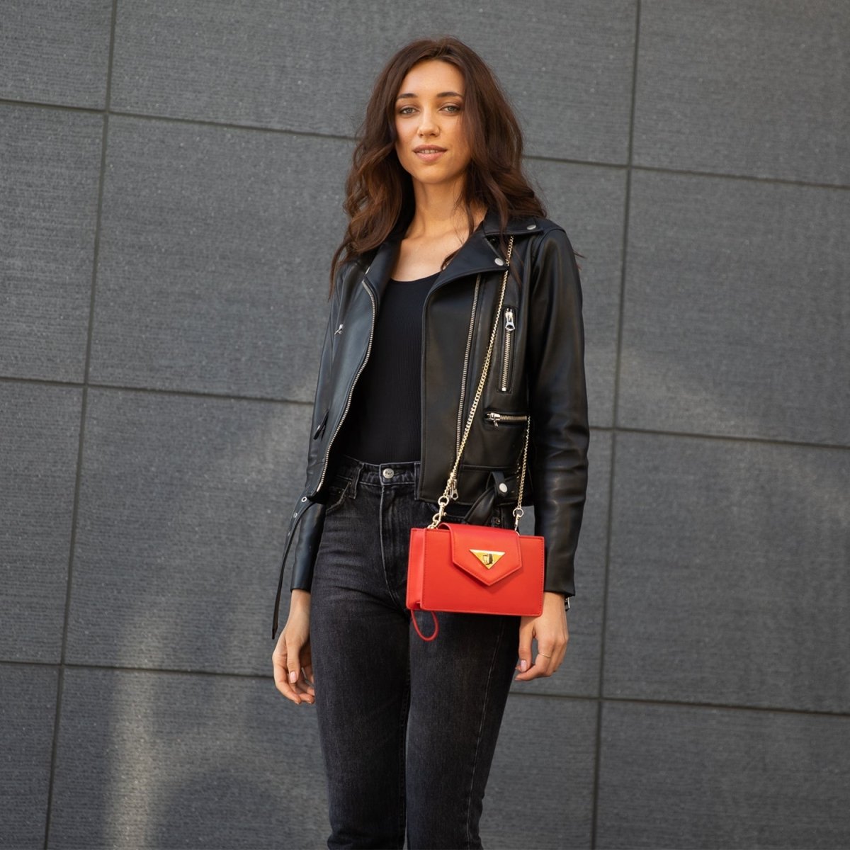 Mary Red Purse Mini Crossbody Bag Leather WristletBags & Wallets - Rise and Effect