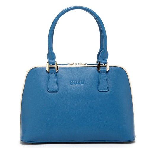 Melissa Blue Saffiano Leather Satchel BagBags & Wallets - Rise and Effect
