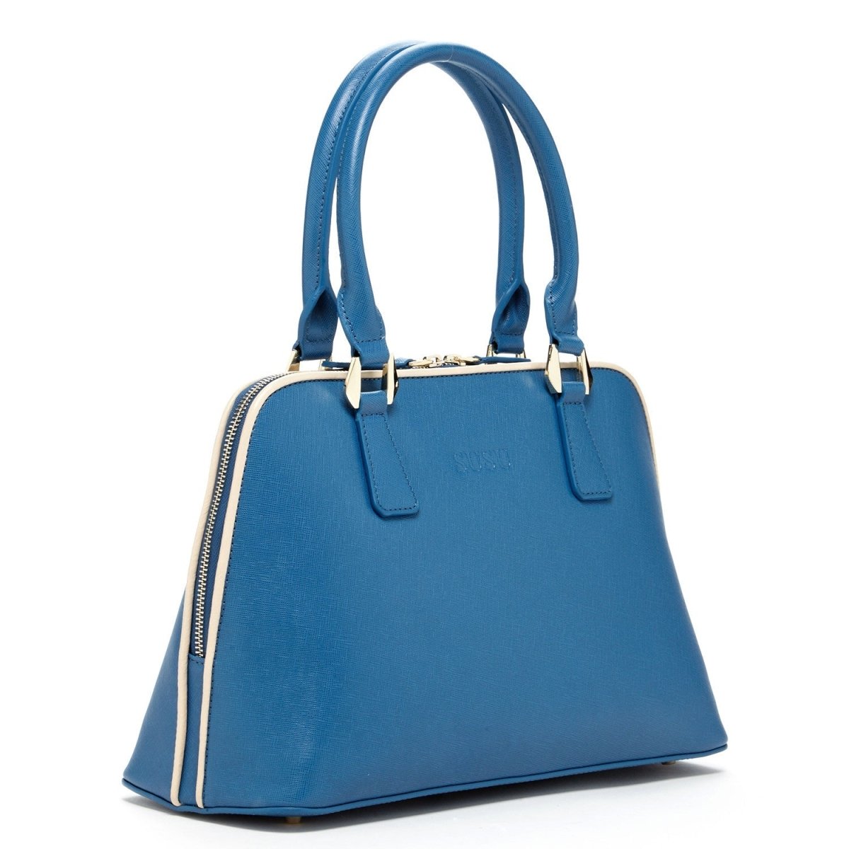 Melissa Blue Saffiano Leather Satchel BagBags & Wallets - Rise and Effect