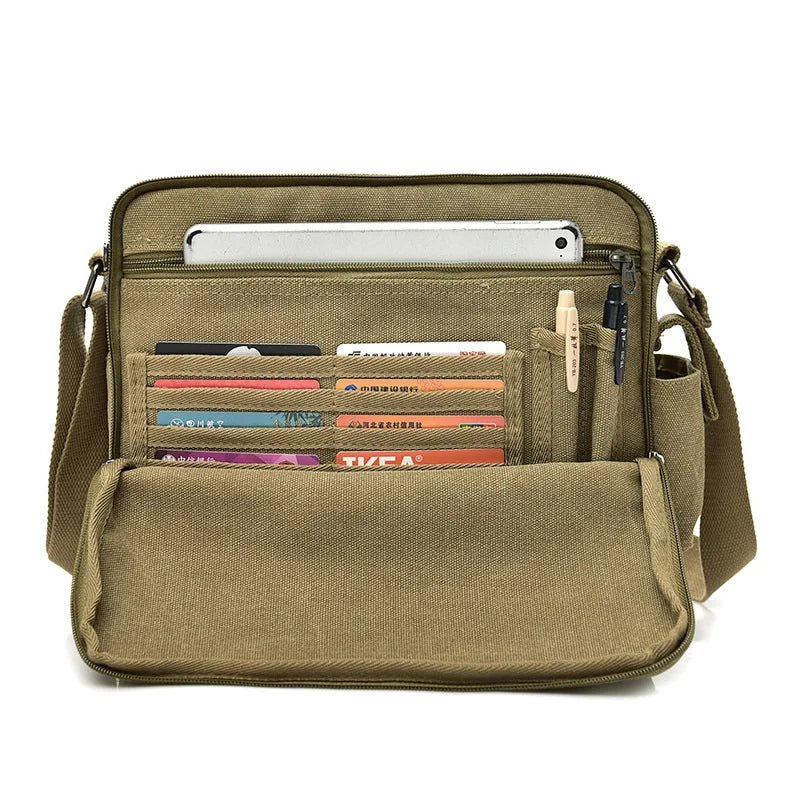 Men's Canvas Bag Vintage Messenger Bag Multifunction Canvas Bags HighBags & Wallets - Rise and Effect