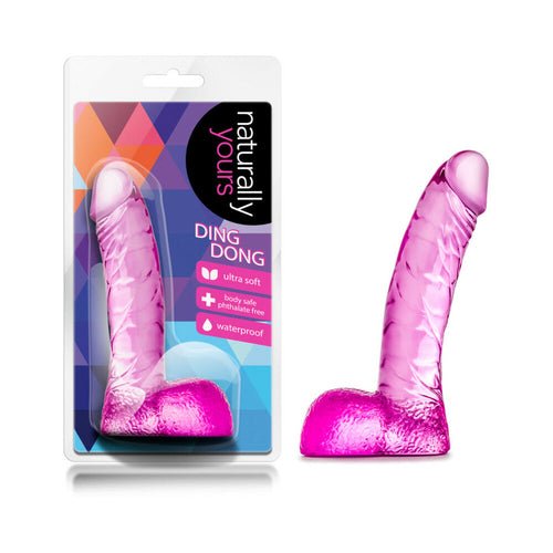 Naturally Yours Ding Dong Realistic 5.5 in. Dildo with Balls PinkAdults - Rise and Effect