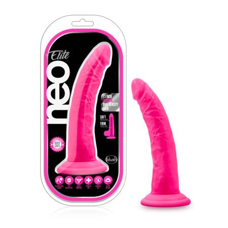 Neo Elite - 7.5 Inch Silicone Dual Density Dildo - Neon Blue/PinkSexual Wellness - Rise and Effect