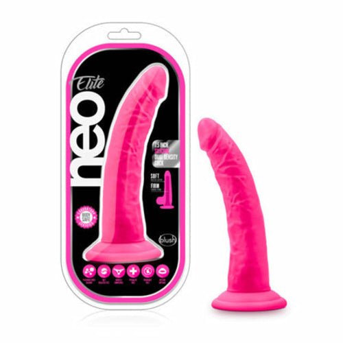 Neo Elite - 7.5 Inch Silicone Dual Density Dildo - Neon Blue/PinkSexual Wellness - Rise and Effect