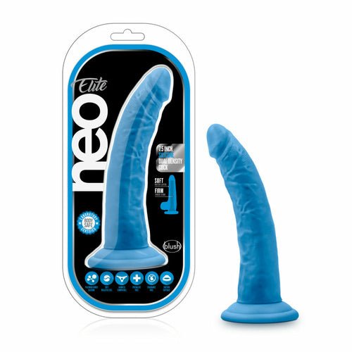 Neo Elite - 7.5 Inch Silicone Dual Density Dildo - Neon Blue/PinkSexual Wellness - Rise and Effect