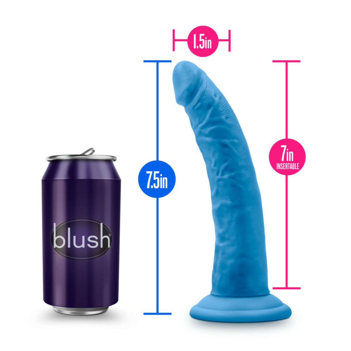 Neo Elite - 7.5 Inch Silicone Dual Density Dildo - Neon Blue/PinkSexual Wellness - Rise and Effect