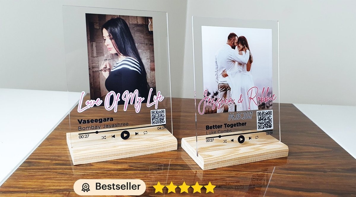 Personalized Gift Glass Art Music Plaque, Song Plaque, Spotify SignPersonalized - Rise and Effect