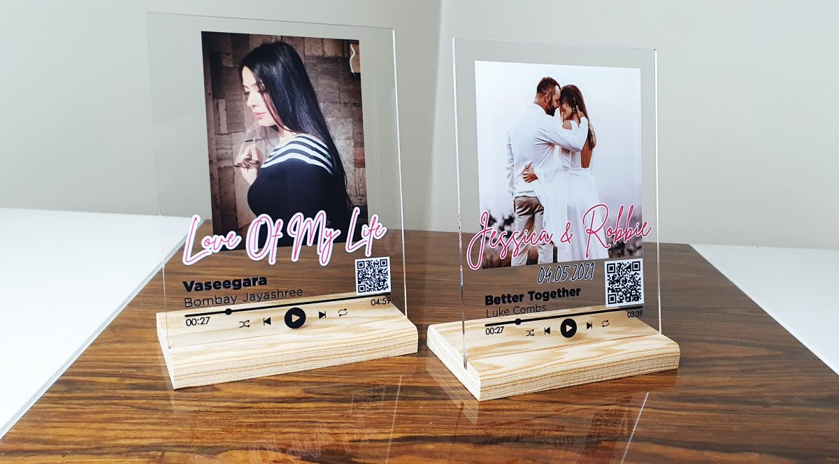 Personalized Gift Glass Art Music Plaque, Song Plaque, Spotify SignPersonalized - Rise and Effect