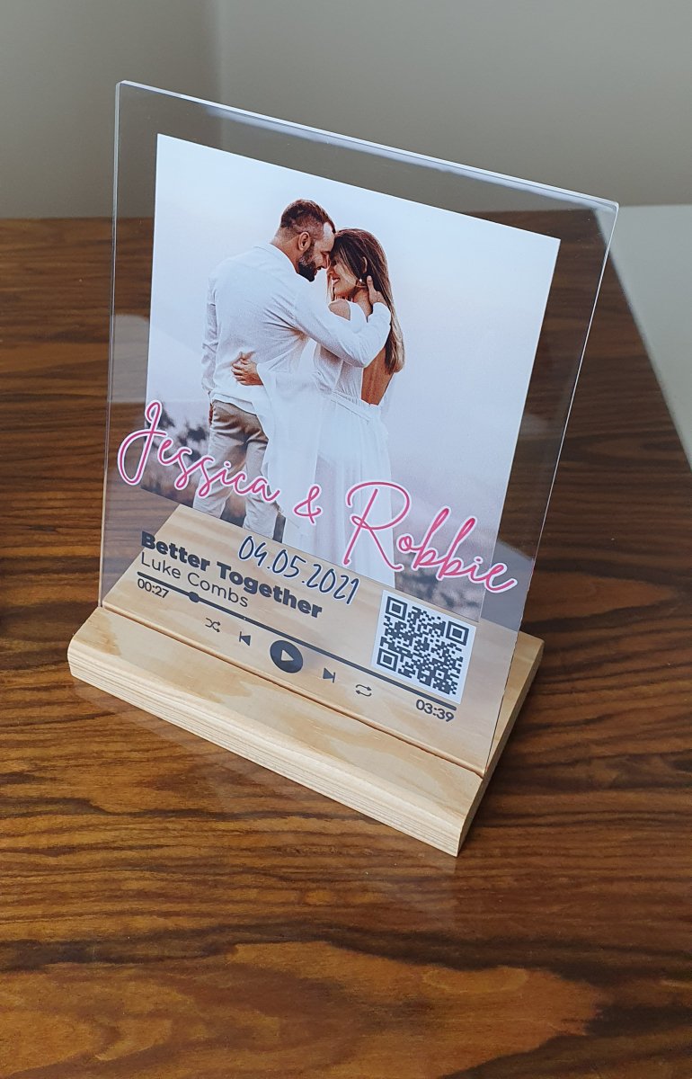Personalized Gift Glass Art Music Plaque, Song Plaque, Spotify SignPersonalized - Rise and Effect