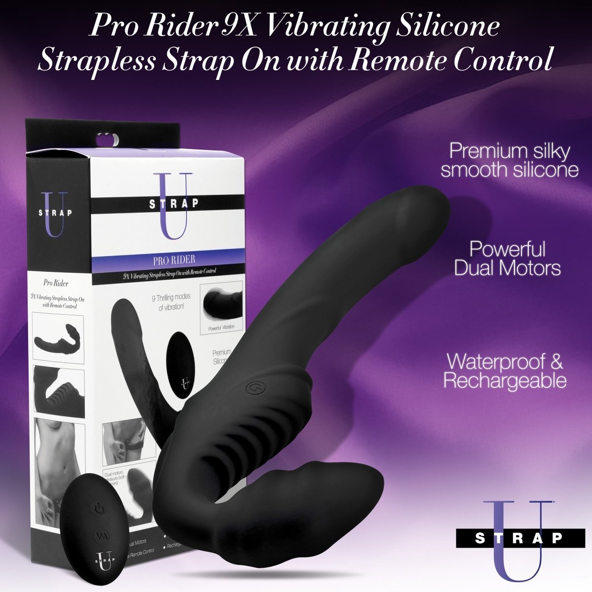 Pro Rider 9X Vibrating Silicone Strapless Strap On with Remote ControlSexual Wellness - Rise and Effect
