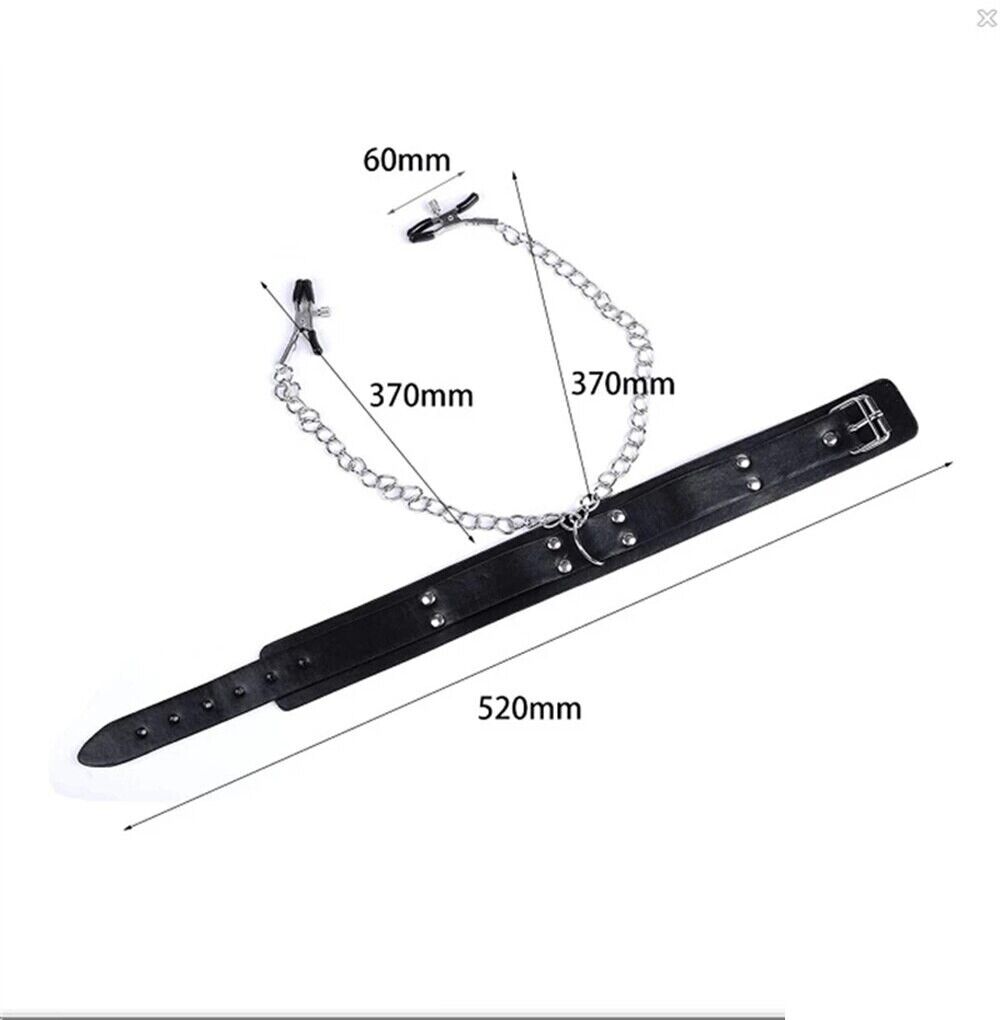 PU Leather Collar With Nipple Clamps SM Bondage Play Sex ToysSexual Wellness - Rise and Effect