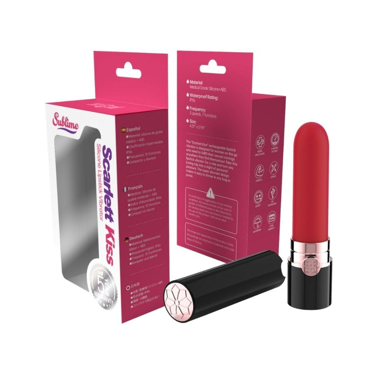 Scarlett Kiss Silicone Lipstick VibratorSexual WellnessScarlett Kiss Silicone Lipstick Vibrator - Rise and Effect