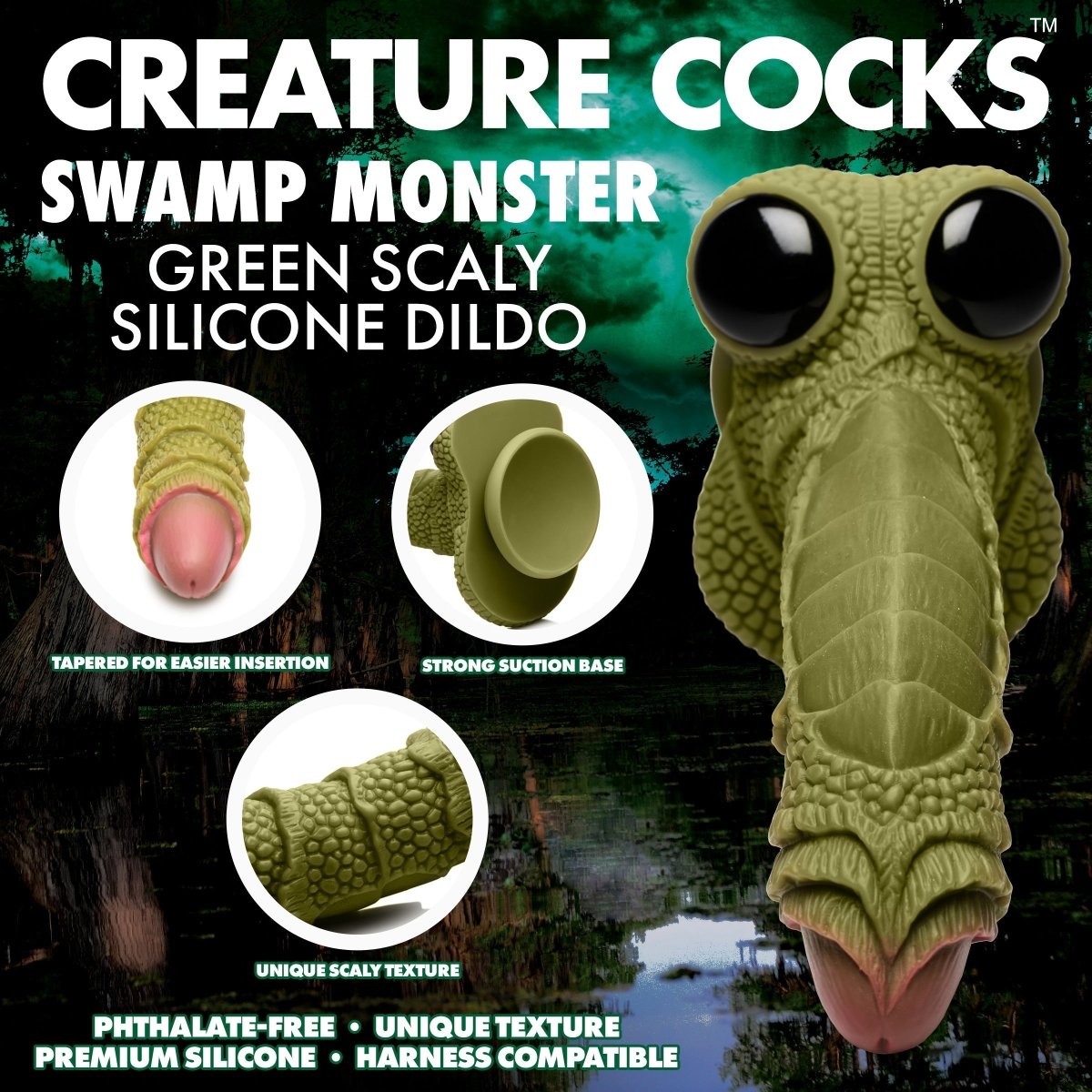 Swamp Monster Green Scaly Silicone DildoSexual Wellness - Rise and Effect