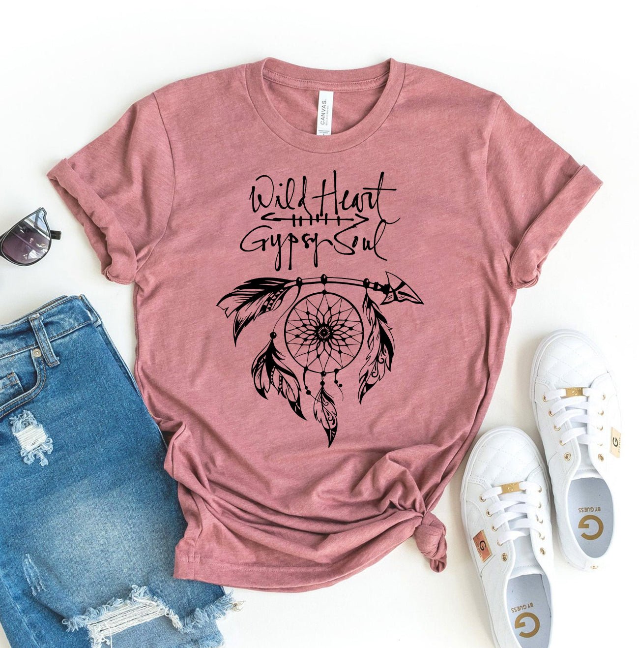 Wild Heart Gypsy Soul T-shirtT-shirtsHeather Blue - Rise and Effect