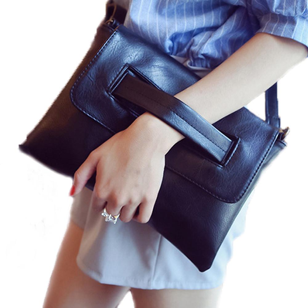 Womens Vegan Leather Envelope Clutch BagClutches - Rise and Effect