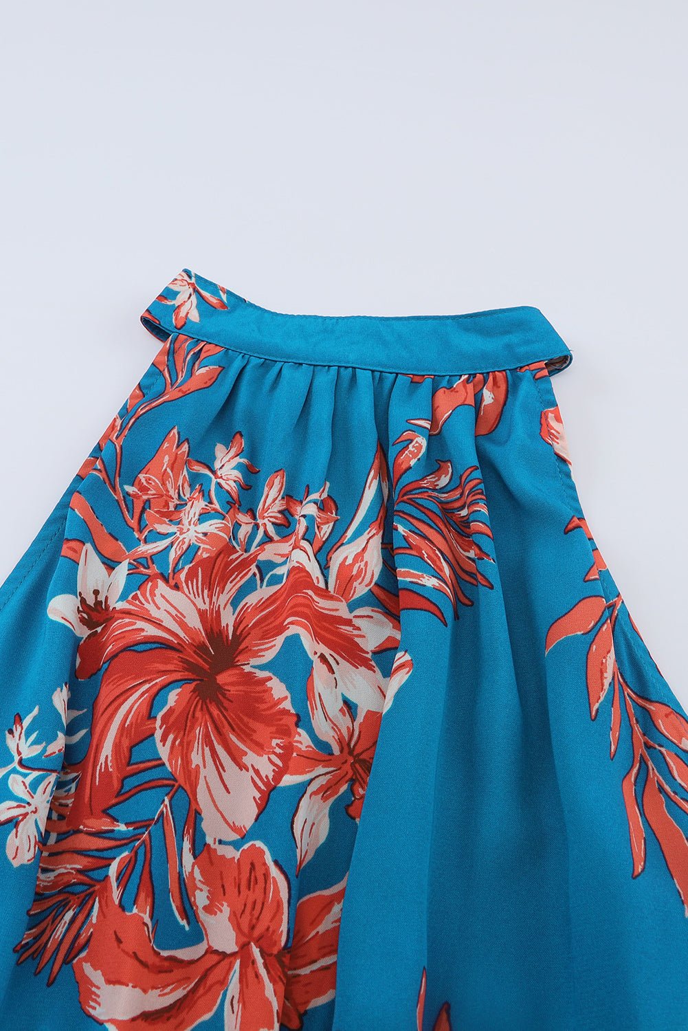 Sky Blue Floral Print Sleeveless Ruffled Mini DressWomen's Clothing - Rise and Effect