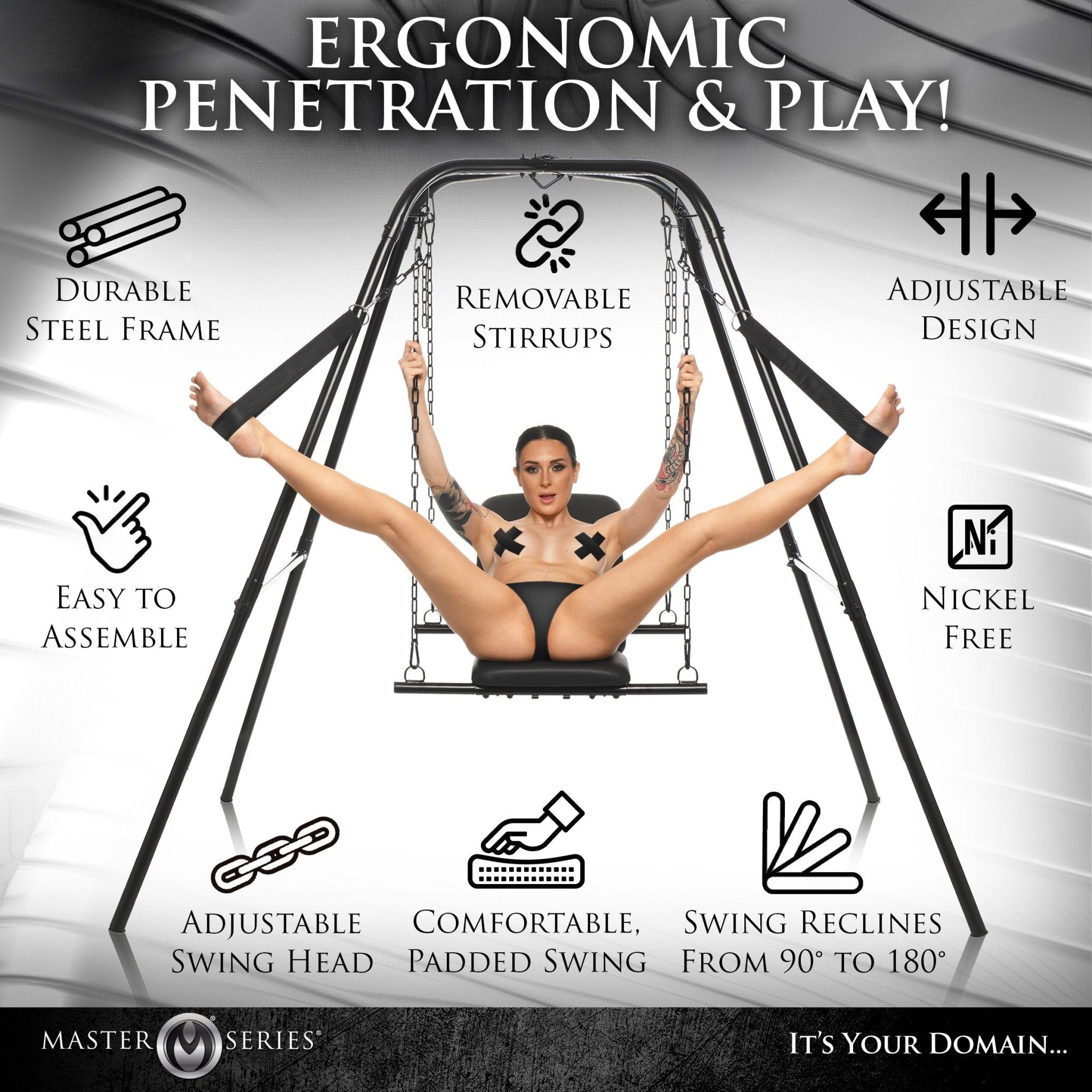 Throne Adjustable Sex Sling with StandSexual Wellness - Rise and Effect