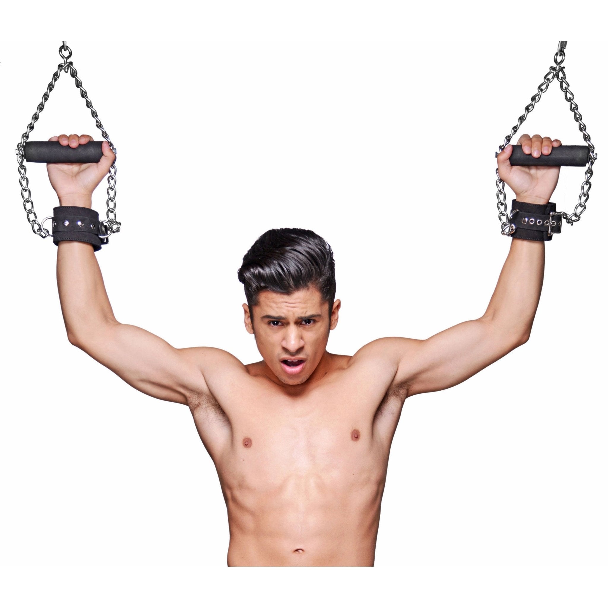 Fur Lined Nubuck Leather Suspension Cuffs with GripSexual Wellness - Rise and Effect