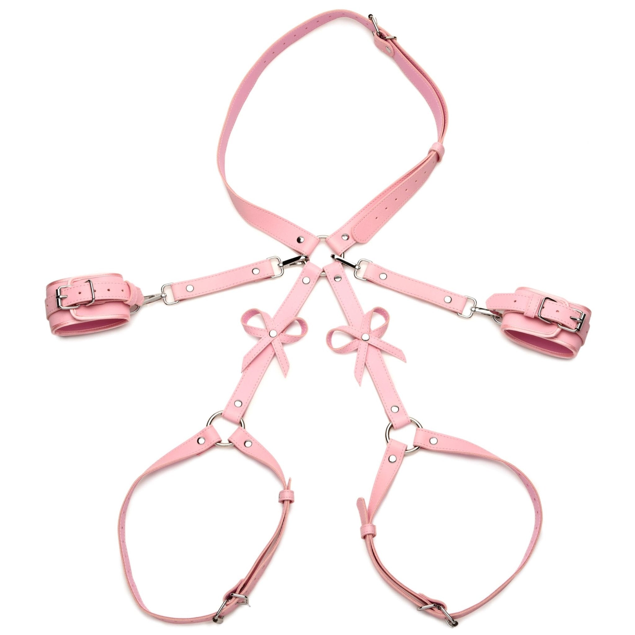 Bondage Harness w/ Bows - XL/2XL - PinkSexual Wellness - Rise and Effect