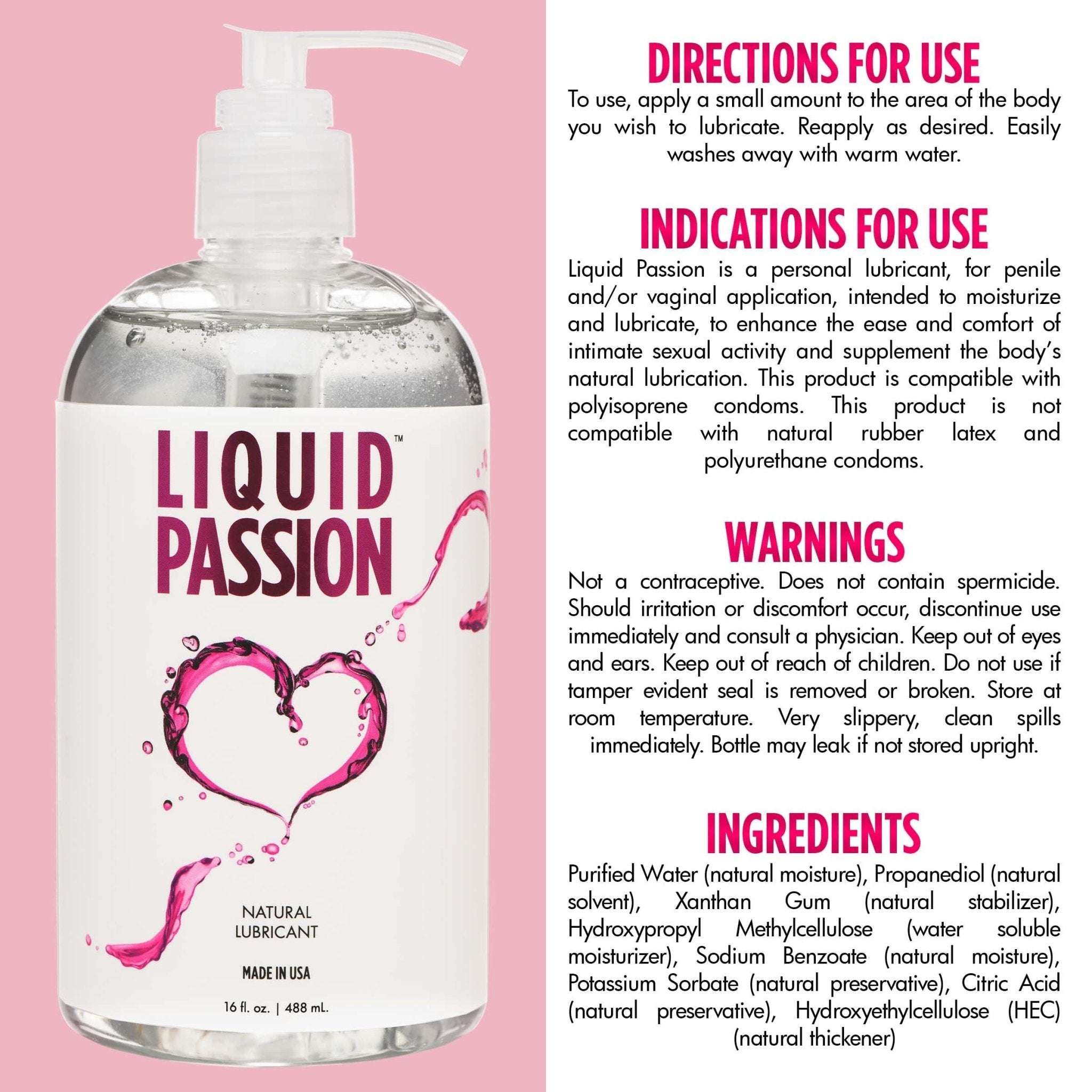 Liquid Passion Natural Lubricant - 16ozPersonal Care - Rise and Effect