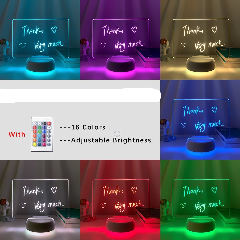 Touch Control Base Rewritable 3D Night Light with Message BoardLamp - Rise and Effect
