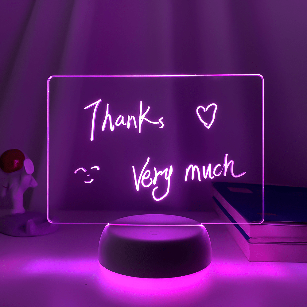 Touch Control Base Rewritable 3D Night Light with Message BoardLamp - Rise and Effect